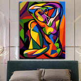 Painting by Numbers - Yoga picture of a woman in Picasso style